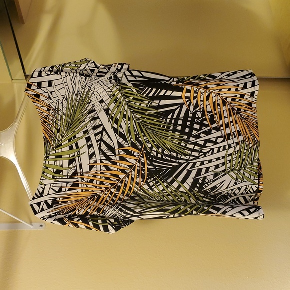 Tropical Palm Print Women's Top 3X - Picture 6 of 6